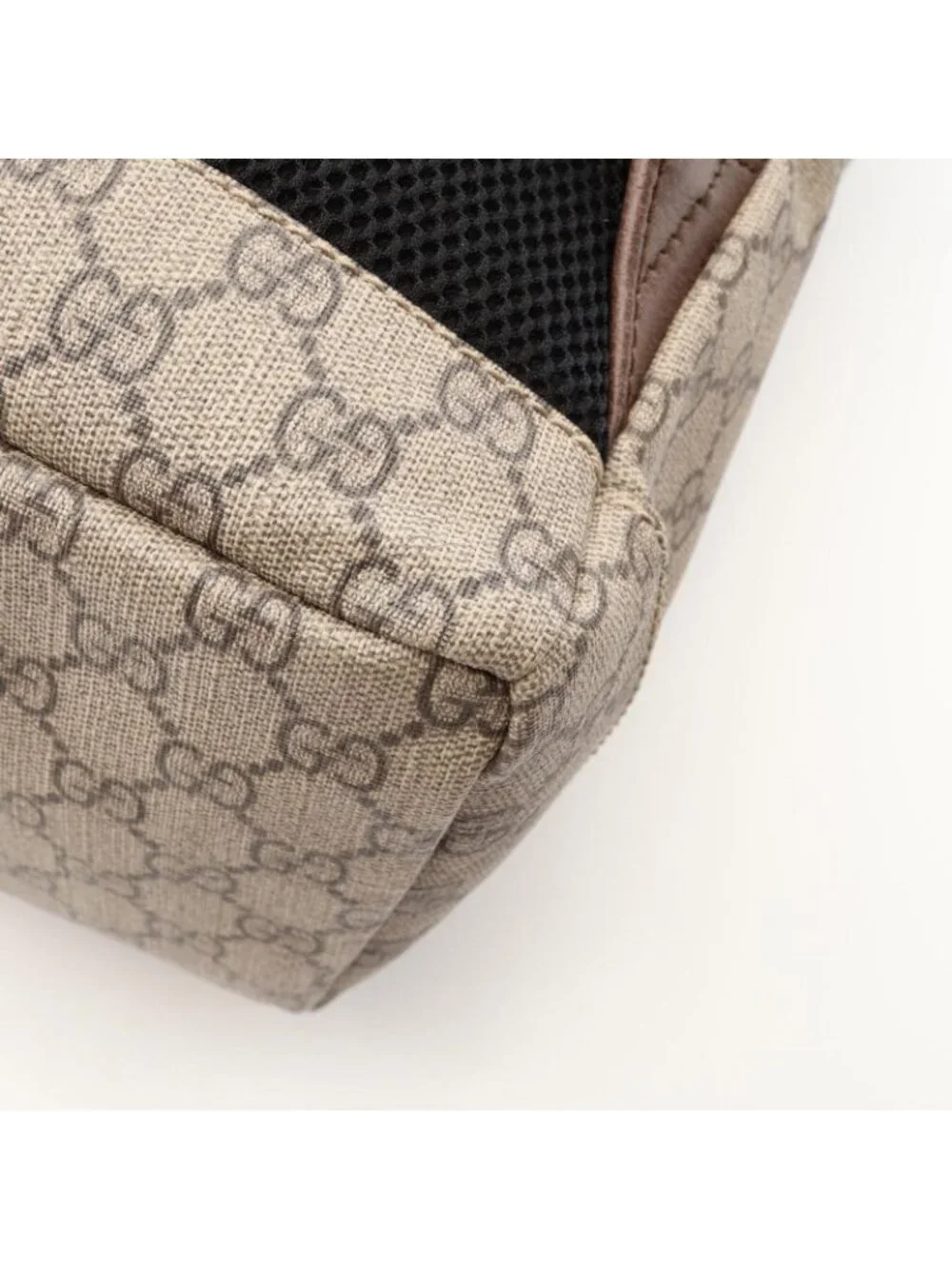 Gucci Backpack GG Supreme Cat Head Web Line Beige Canvas Leather Courier